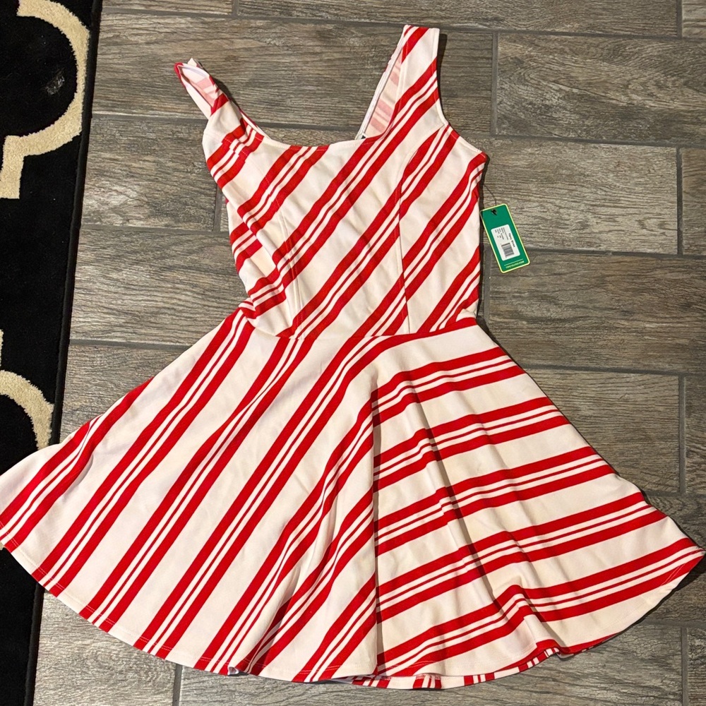 Tipsy elves Red and White Striped Dress